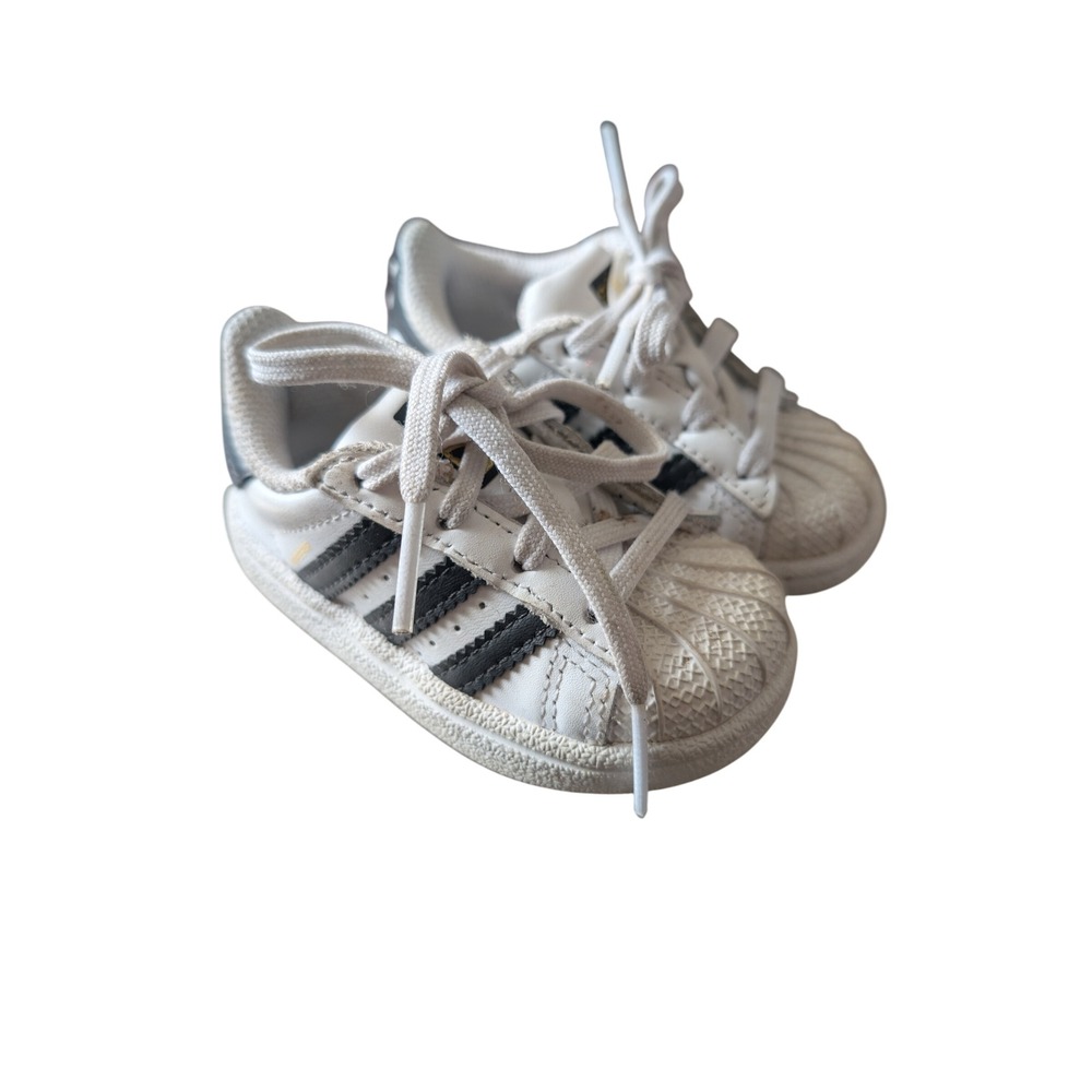 Adidas Superstar Toddler Sneakers White Black Size 4K‎ F1